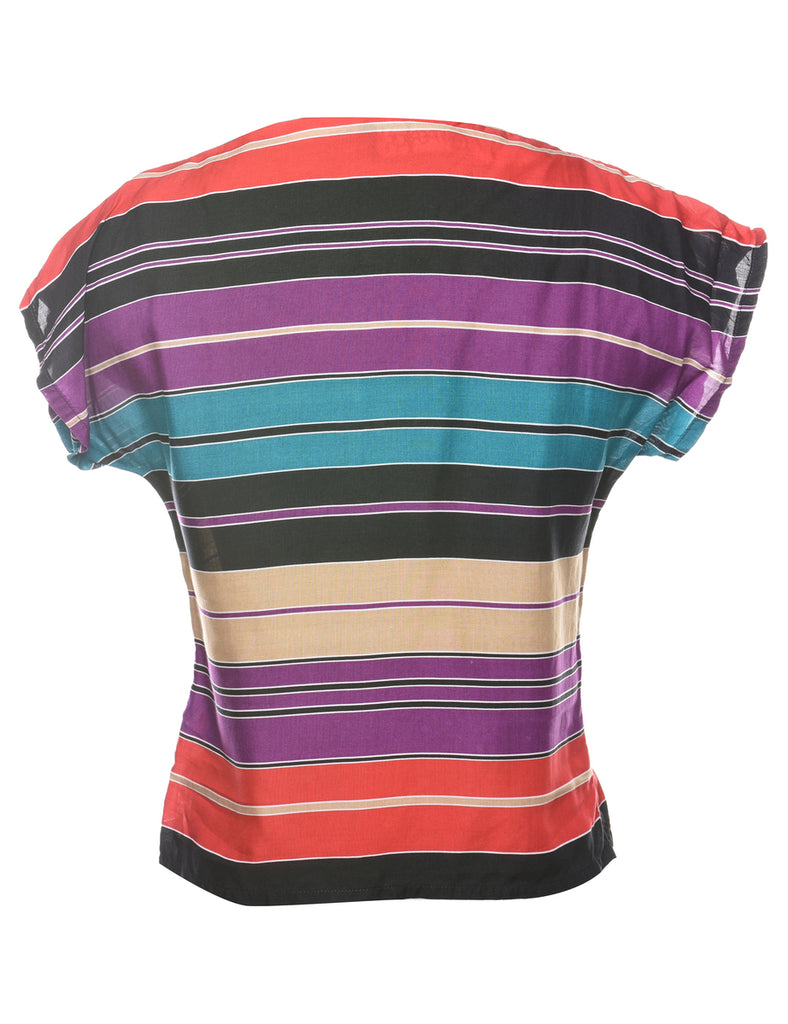 Multi-colour Striped Printed Top - S