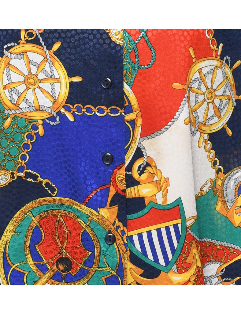 Nautical Print Blouse - L