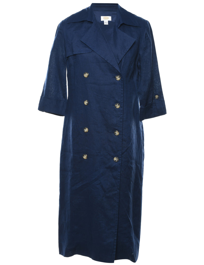Navy Coat Dress - L