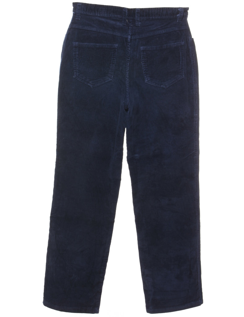 Navy Corduroy Straight-Fit Trousers - W30 L27