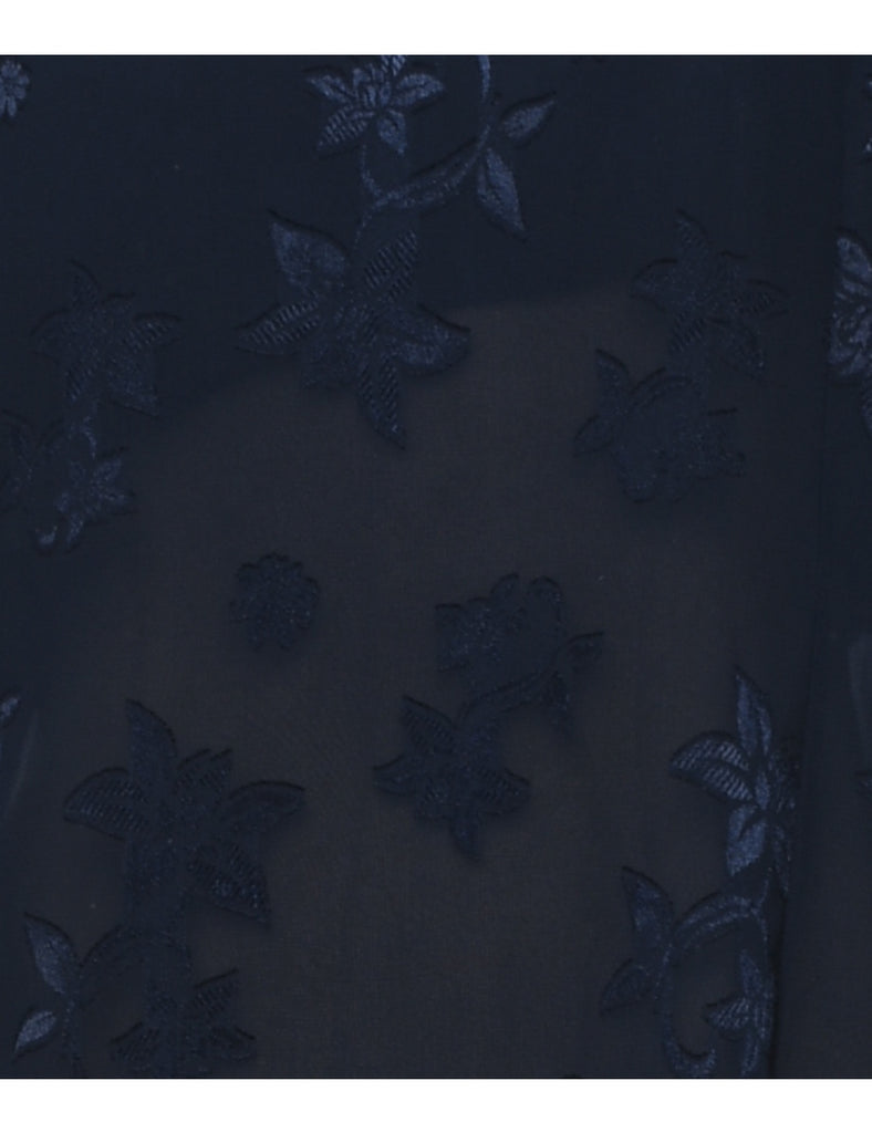 Navy Jacquard Dress - L