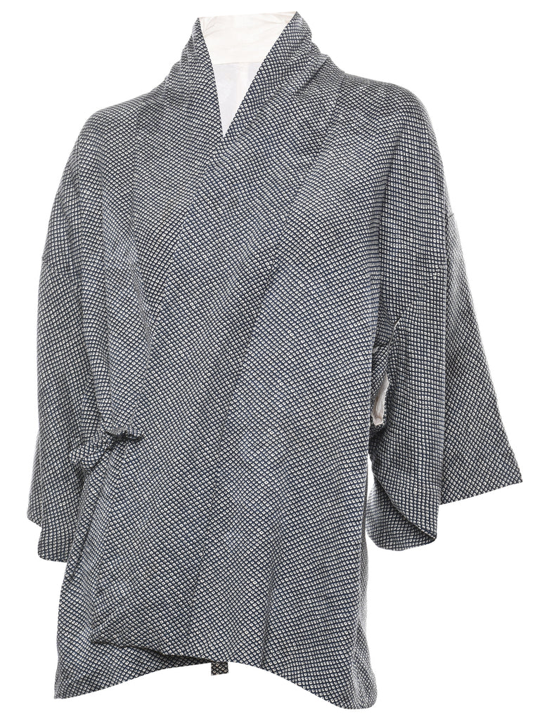 Navy Midi Length Kimono - L