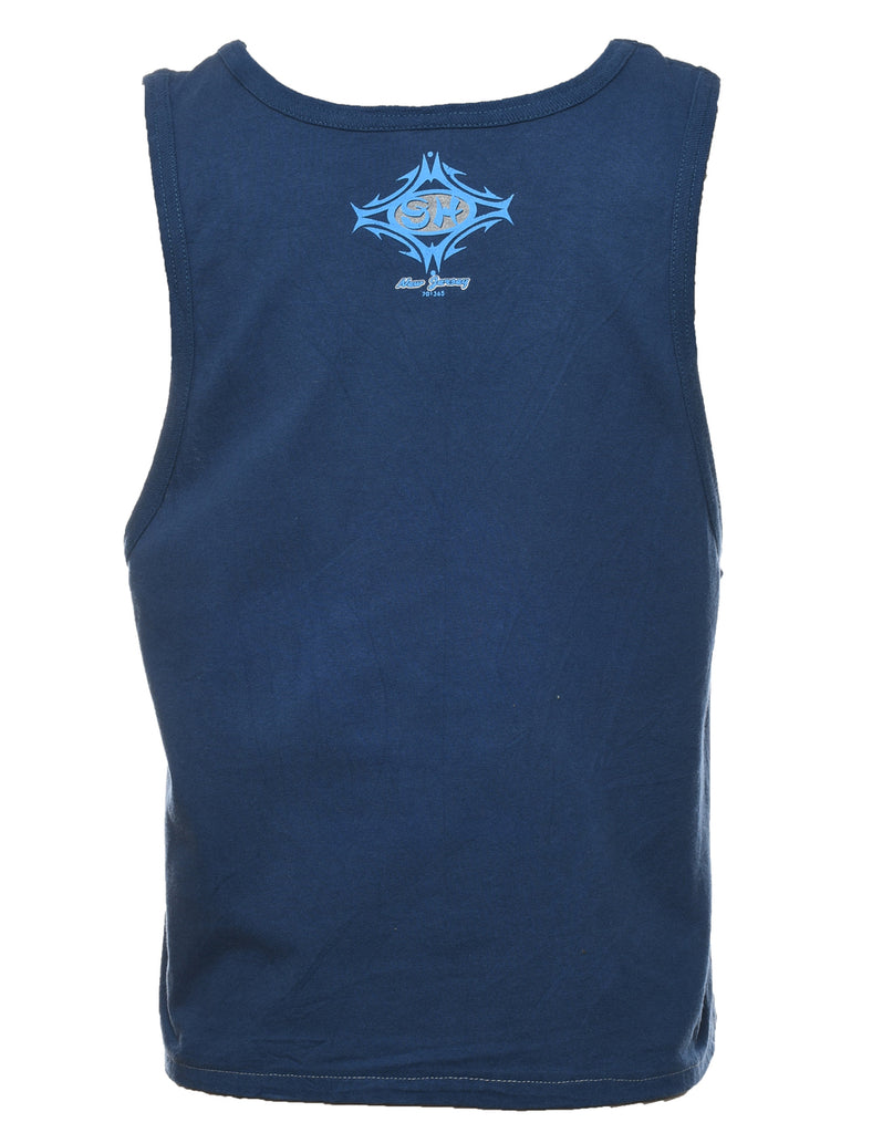 Navy New Jersey Printed Vest - M