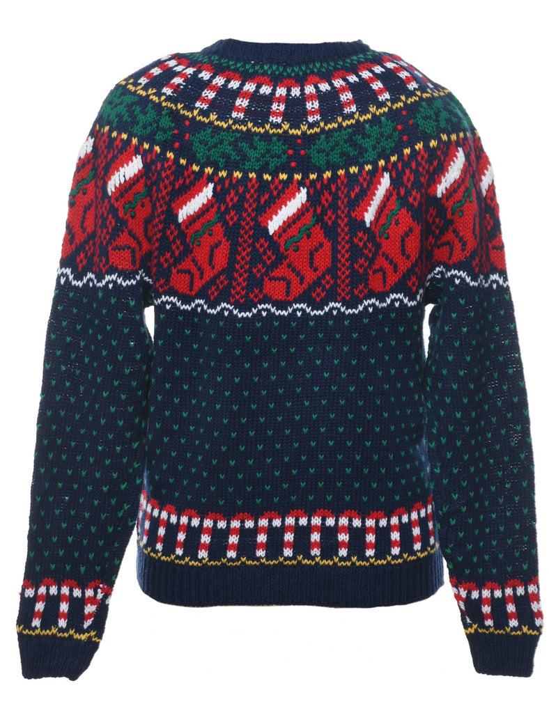 Navy Nordic Jumper - L