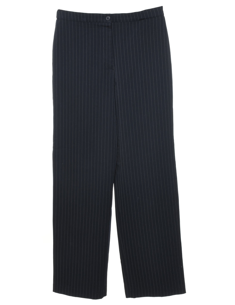 Navy Pinstriped Trousers - W28 L31