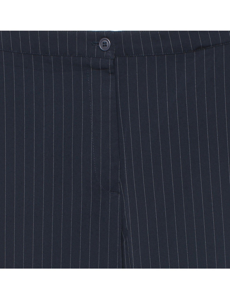 Navy Pinstriped Trousers - W28 L31