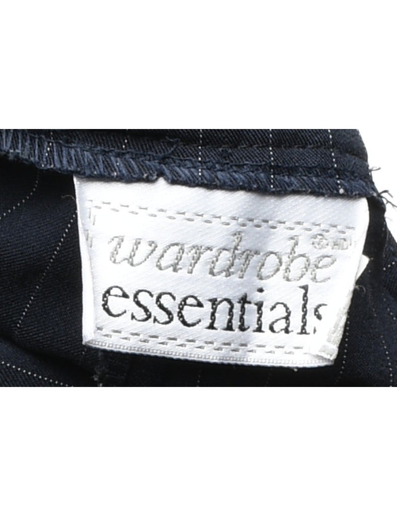 Navy Pinstriped Trousers - W28 L31