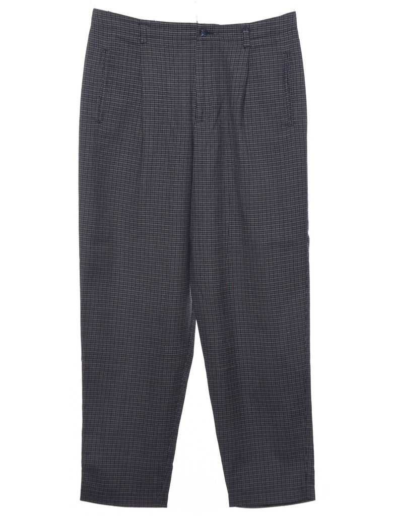 Navy Striped Trousers - W33 L29