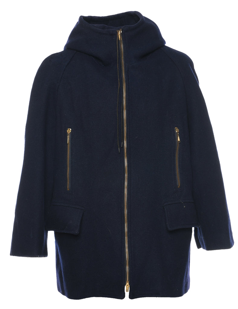 Navy Wool Coat - M