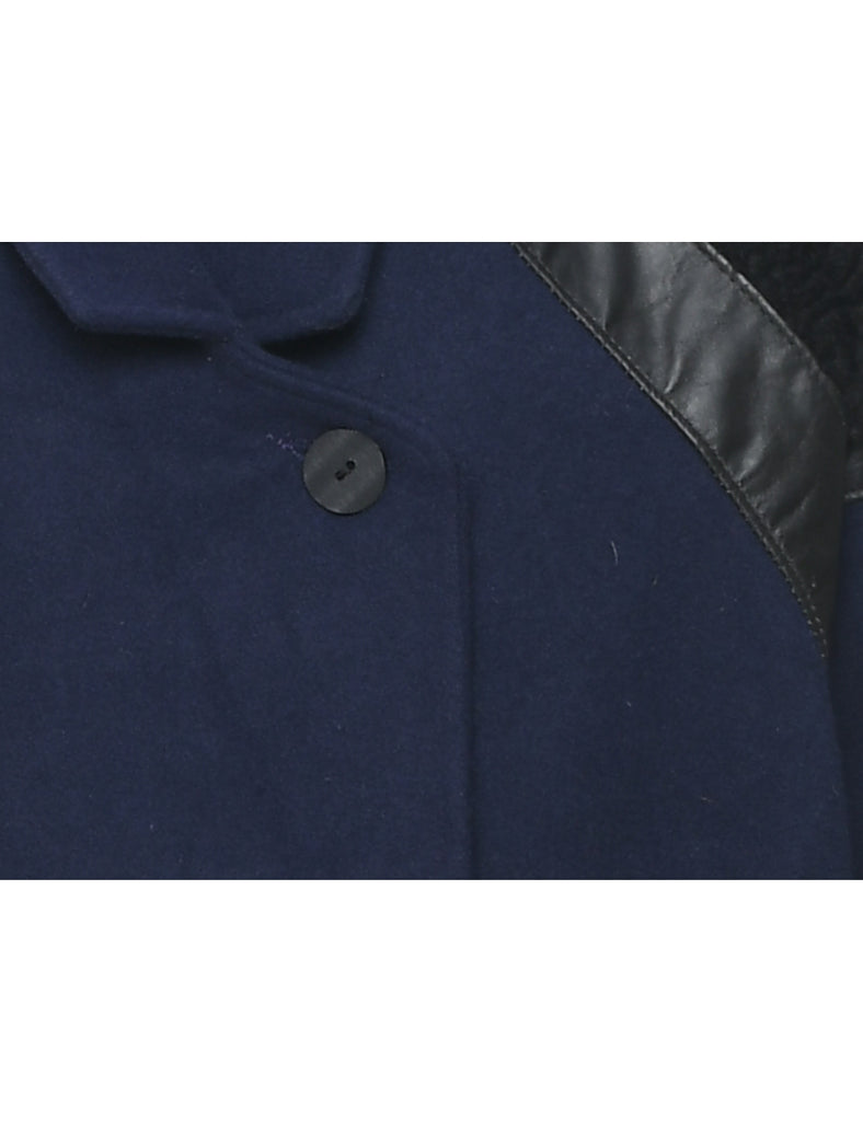 Navy Wool Coat - XL