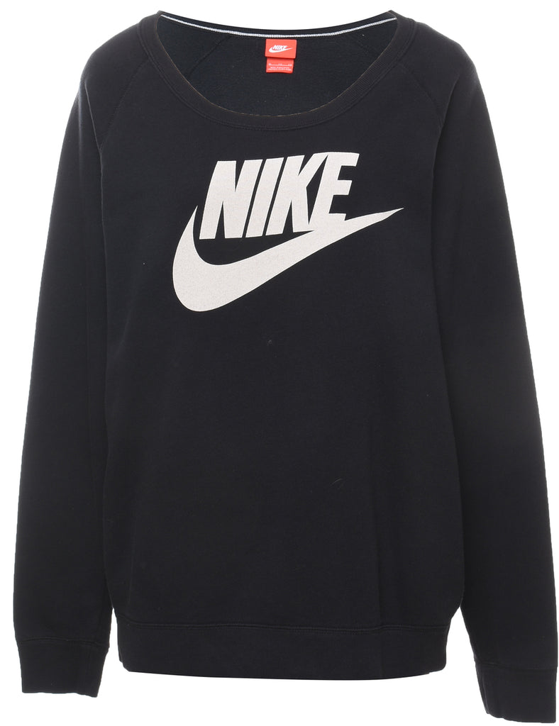Nike Black & White Printed Sweatshirt - XL