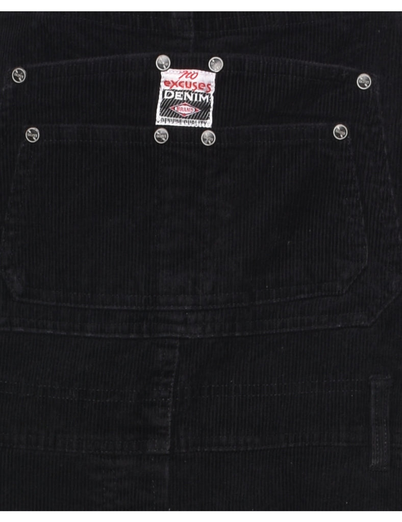 No Excuses Black 1990s Corduroy Dungarees - W36 L30