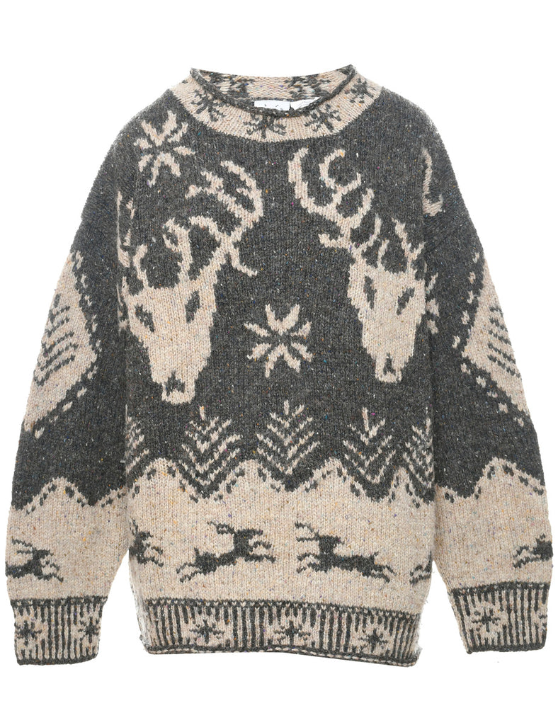 Nordic Brown Jumper - L