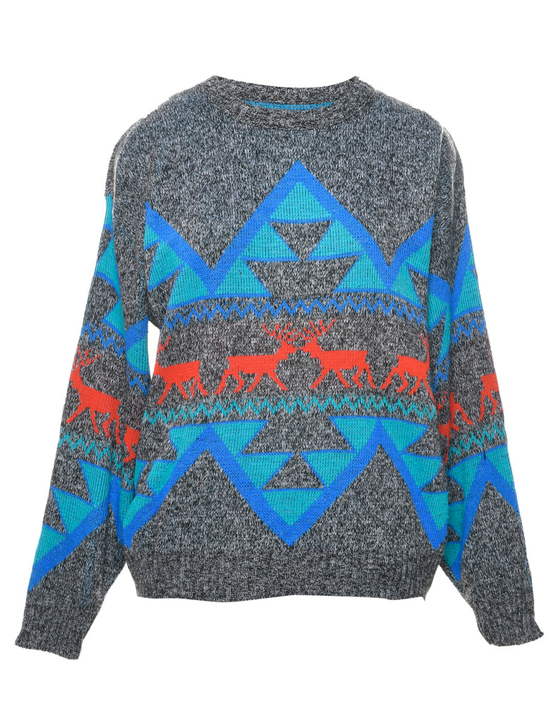 Nordic Geometric Pattern Jumper - M