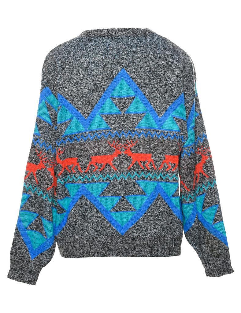 Nordic Geometric Pattern Jumper - M