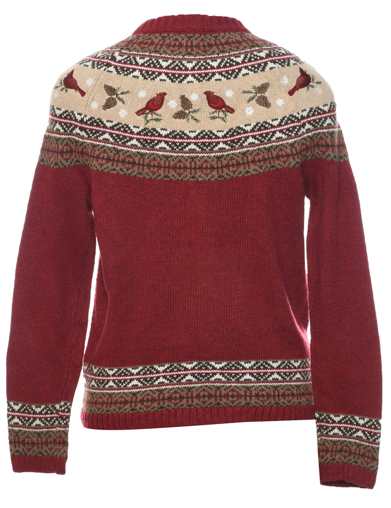 Nordic Maroon Cardigan - S