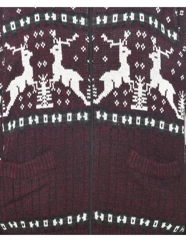 Nordic Maroon Cardigan - L