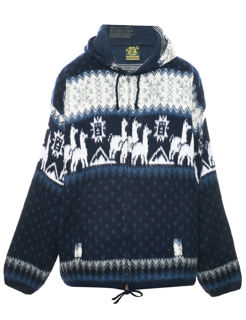 Nordic Navy Cardigan - L