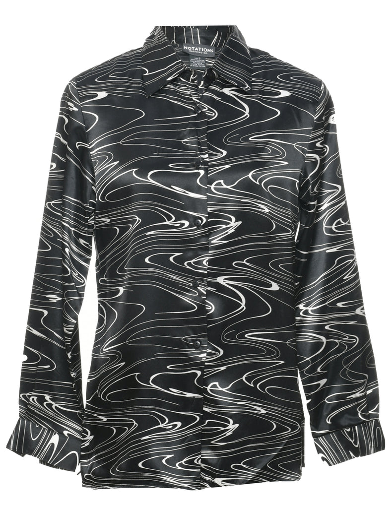 Notations Abstract Print Evening Shirt - S