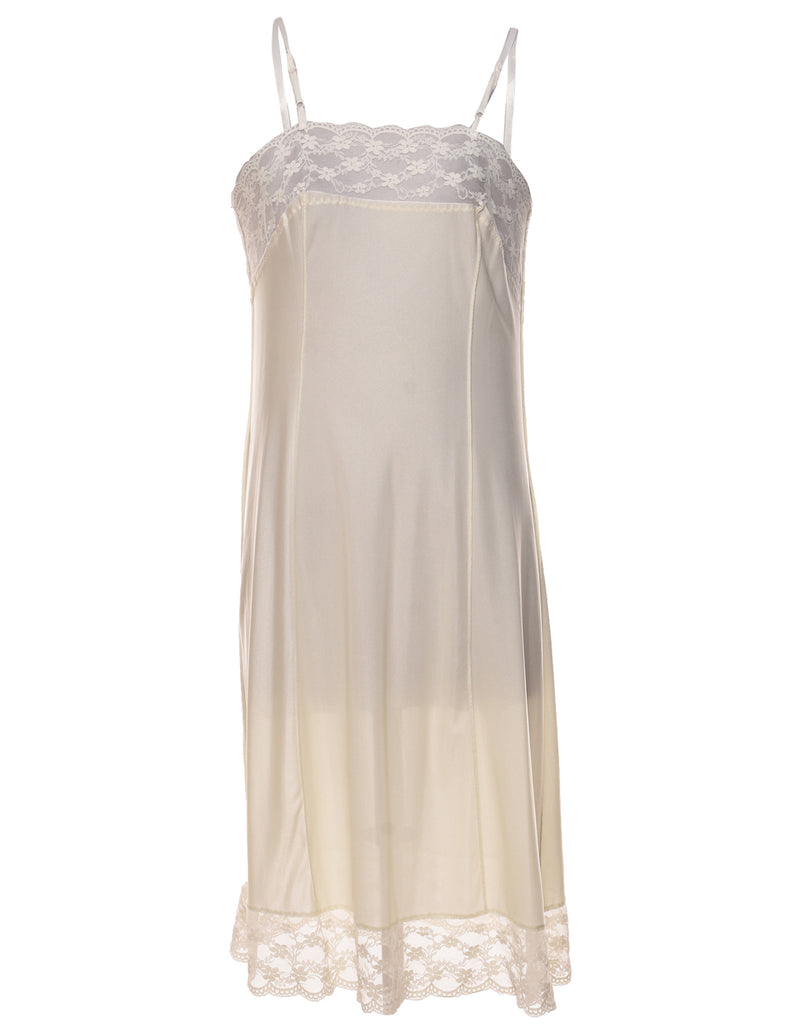 Off-White Lace Slip Dress - M