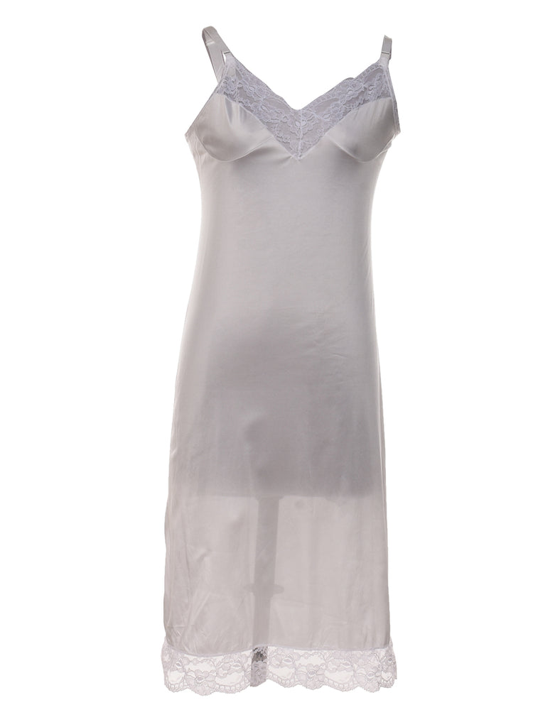 Off-White Lace Trim Slip Dress - S