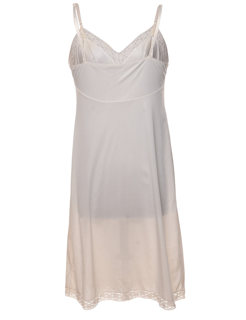 Off-White Lace Trim Slip Dress  - L