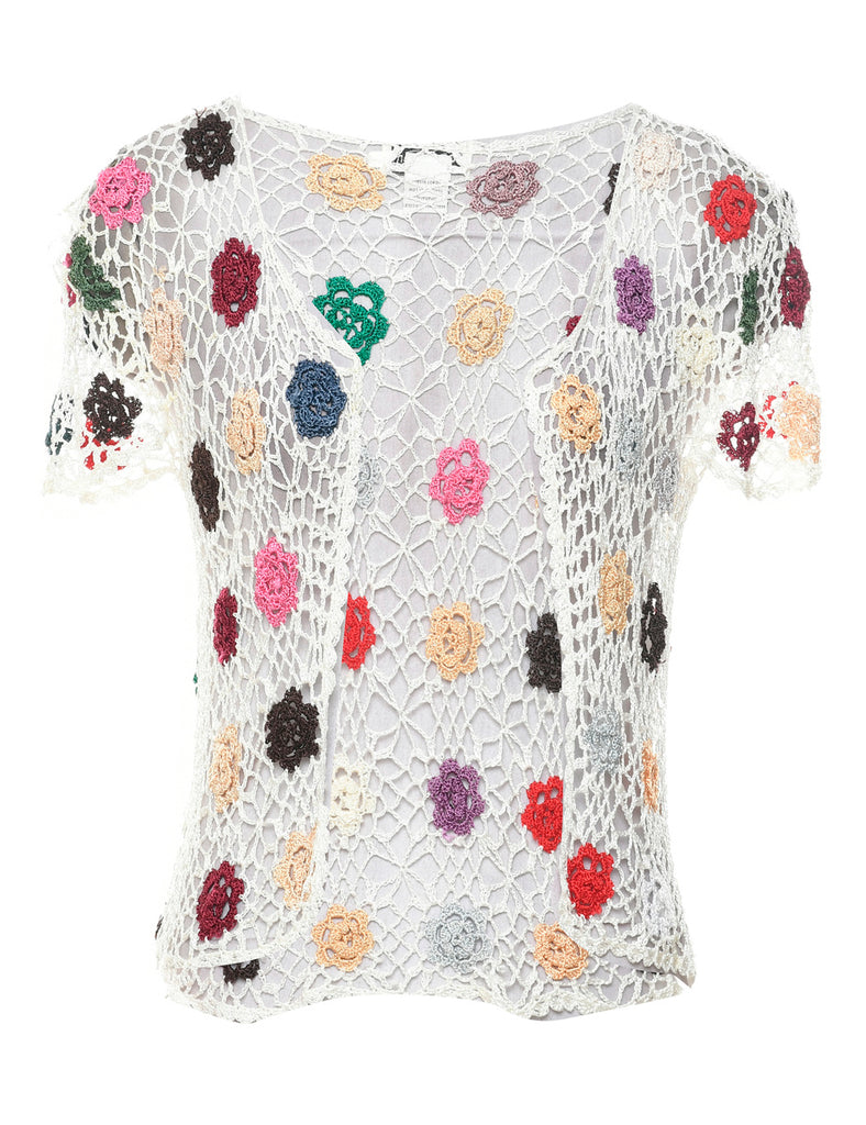 Off White Y2K Crochet Jacket - XS