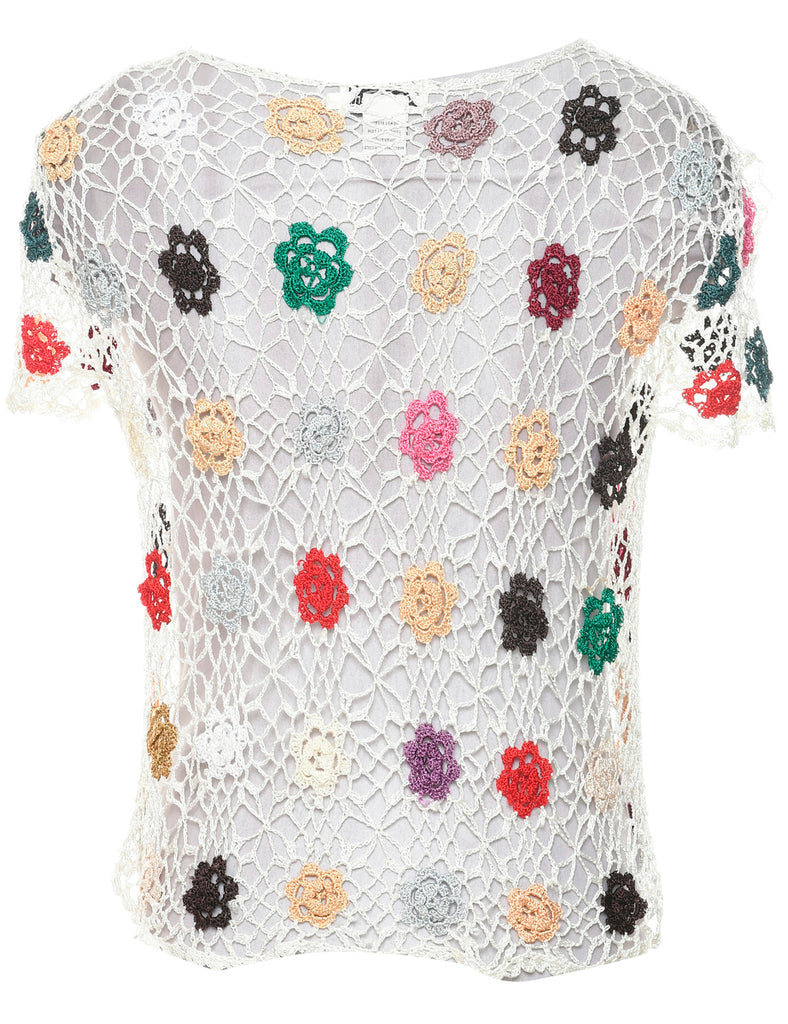 Off White Y2K Crochet Jacket - XS