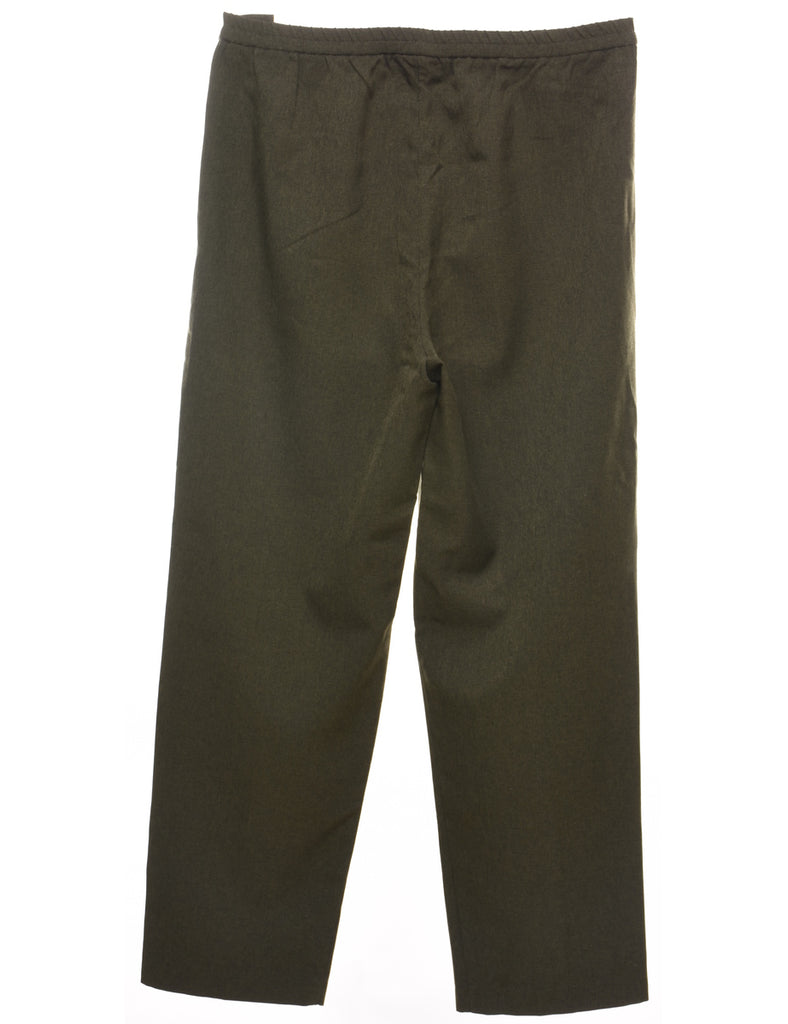 Olive Green Classic Straight-Fit Trousers - W32 L29