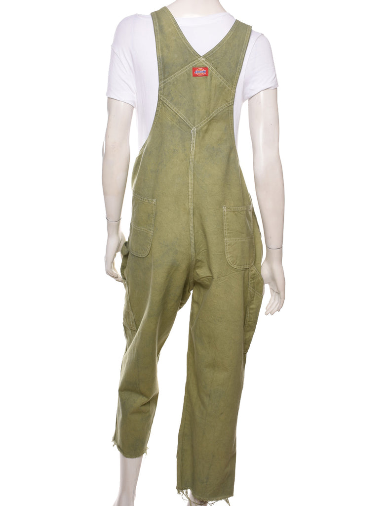 Olive Green Dickies Frayed Hem Dungarees - W42 L23