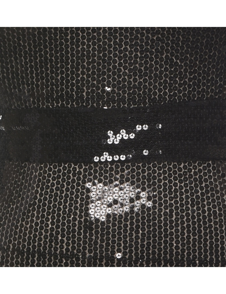 One Shoulder Sequined Party Top - S