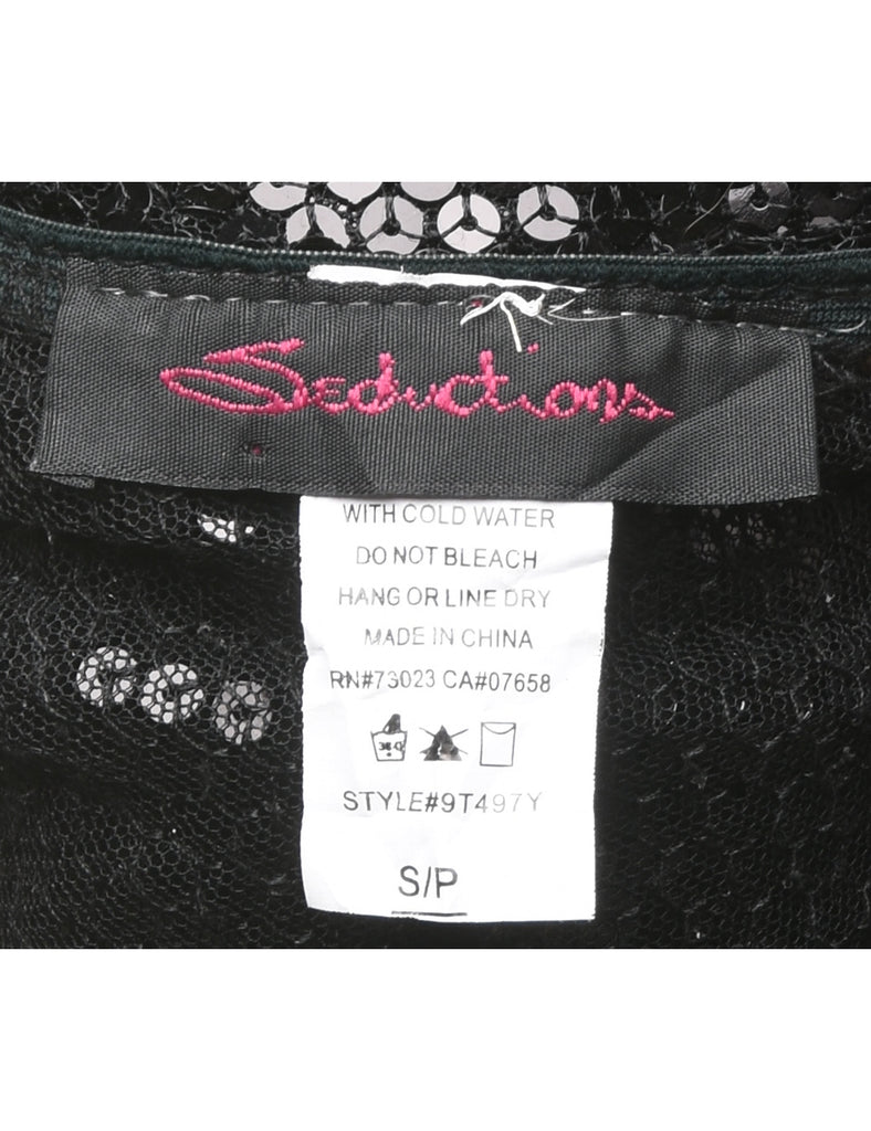 One Shoulder Sequined Party Top - S