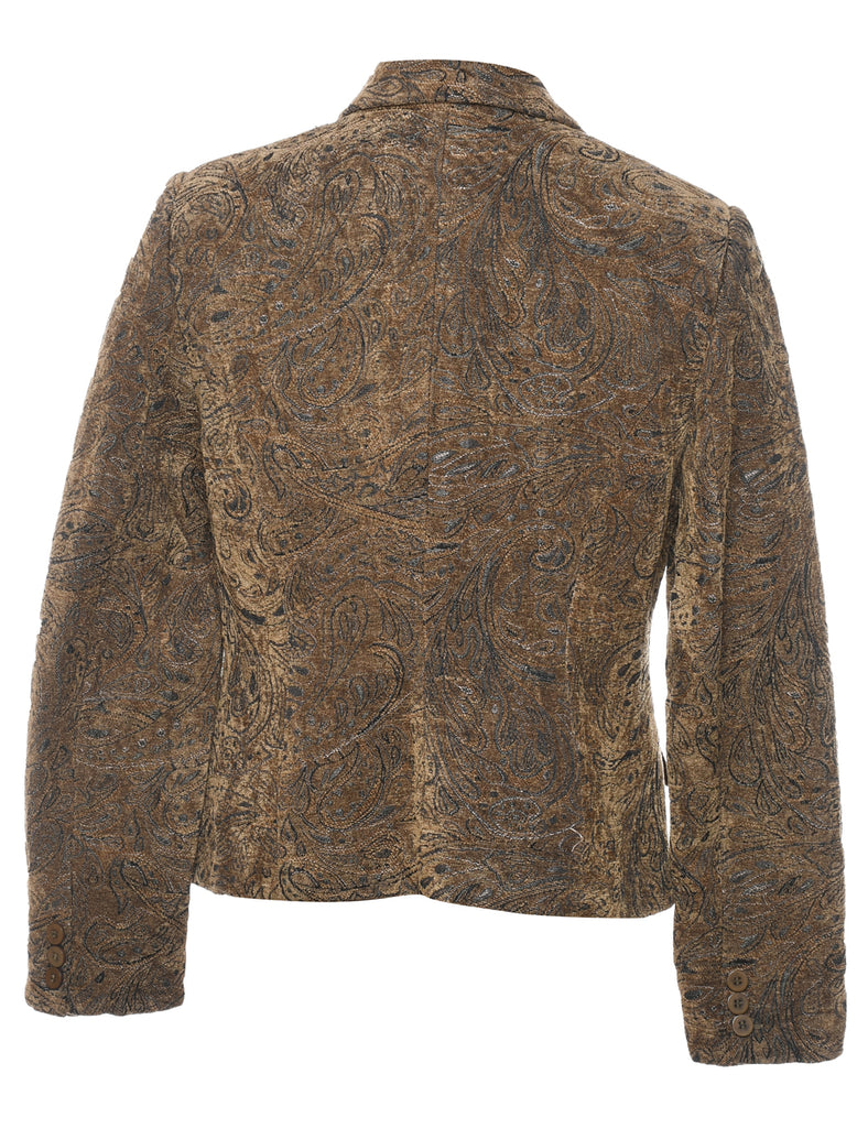 Paisley Pattern Black & Gold Tapestry Jacket - M