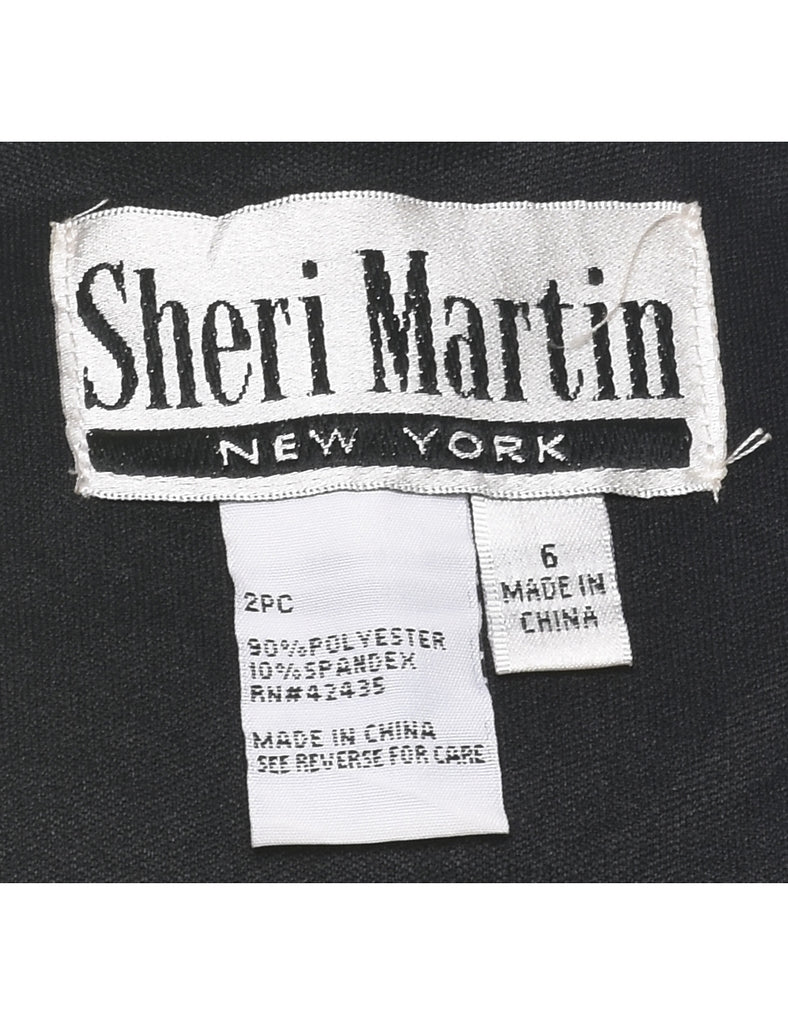 Paisley Pattern Black Sparkly Evening Jacket - M