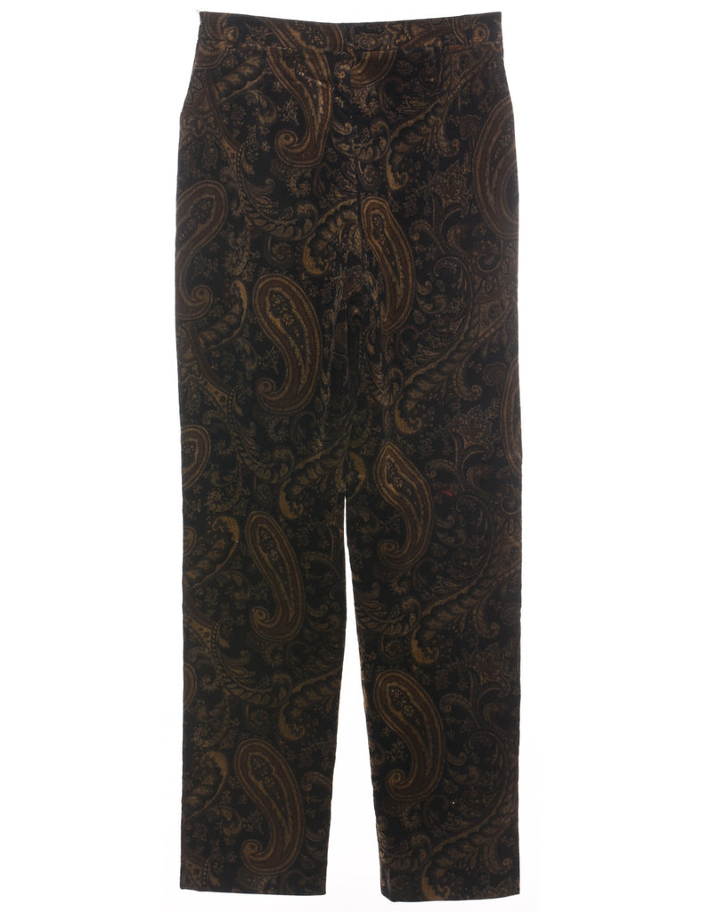 Paisley Pattern Multi-Colour Corduroy Trousers - W28 L30