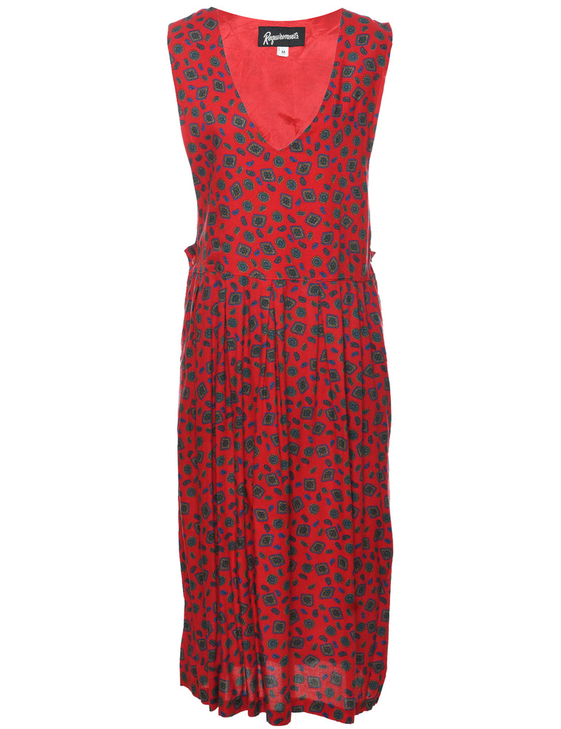 Paisley Pattern Pinafore Dress - M