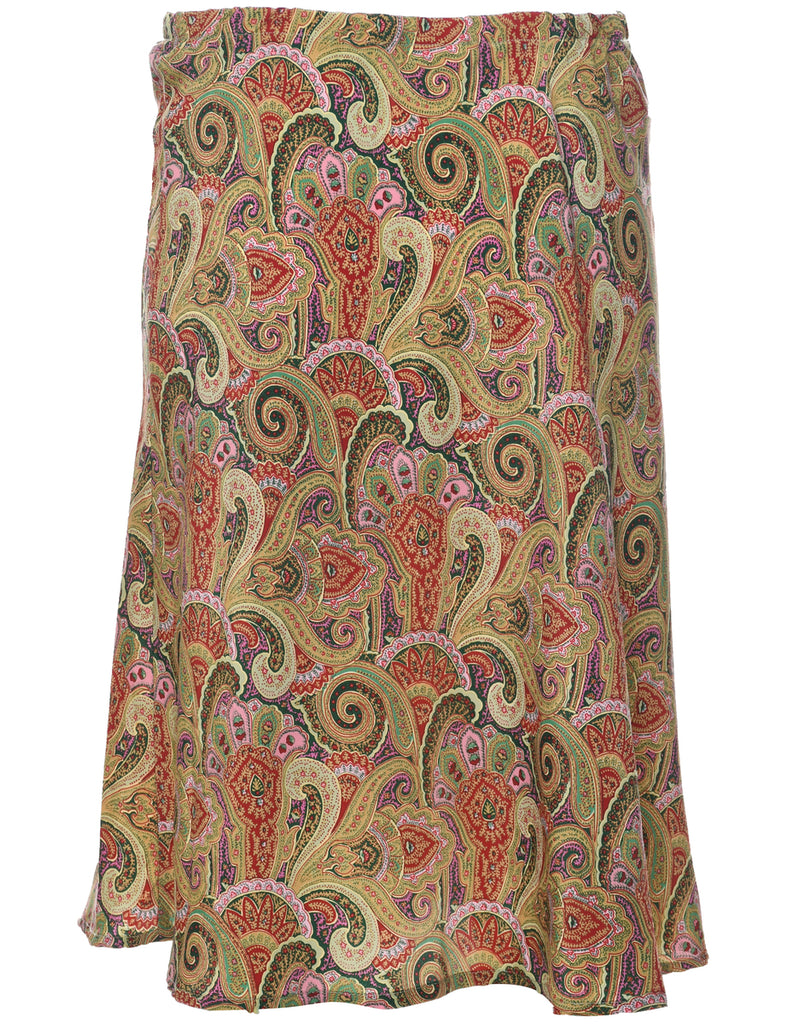 Paisley Print Full Skirt - M