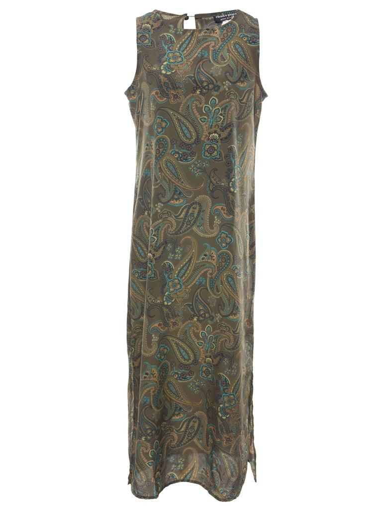 Paisley Print Maxi Dress - M