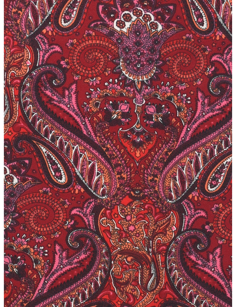 Paisley Print Pencil Skirt - M