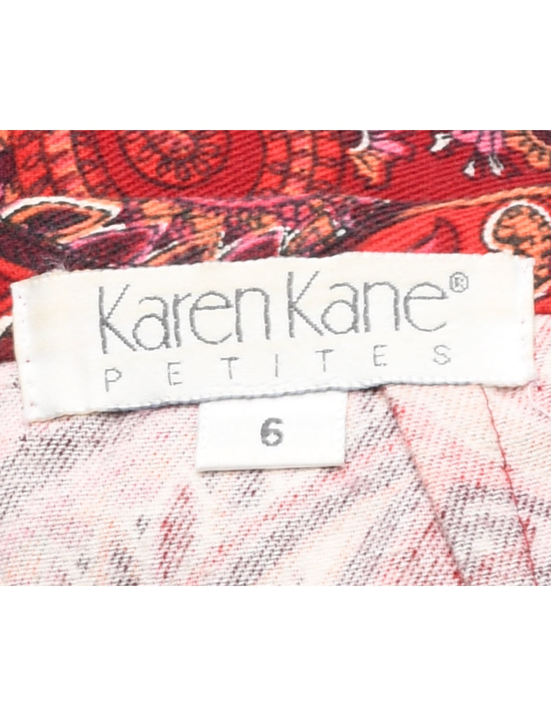 Paisley Print Pencil Skirt - M