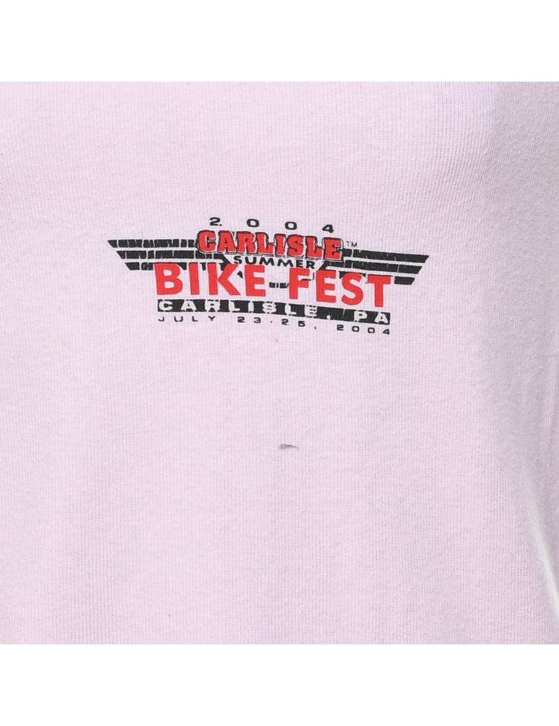 Pale Pink Bike Fest Printed Strappy Vest - M