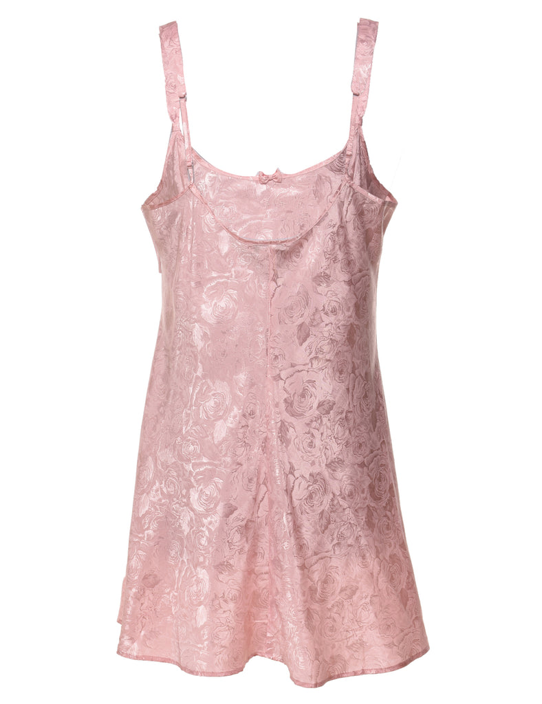 Pale Pink Floral Print Babydoll - M