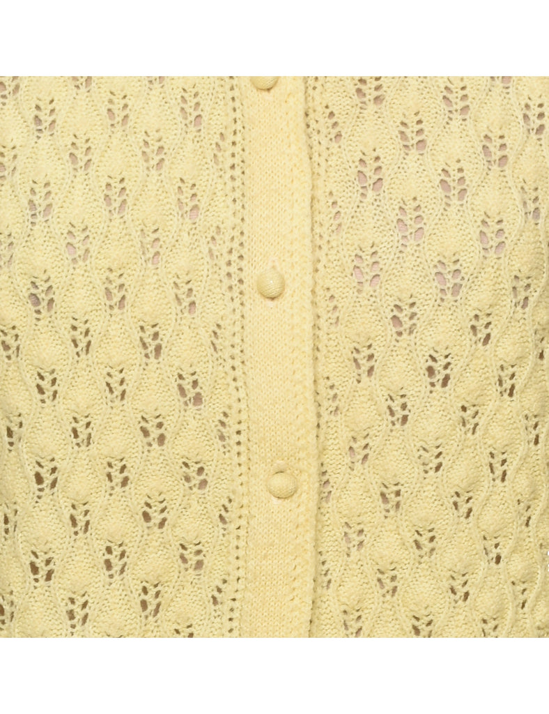 Pale Yellow Cardigan - M