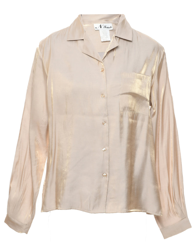 Pale Yellow Evening Blouse - M