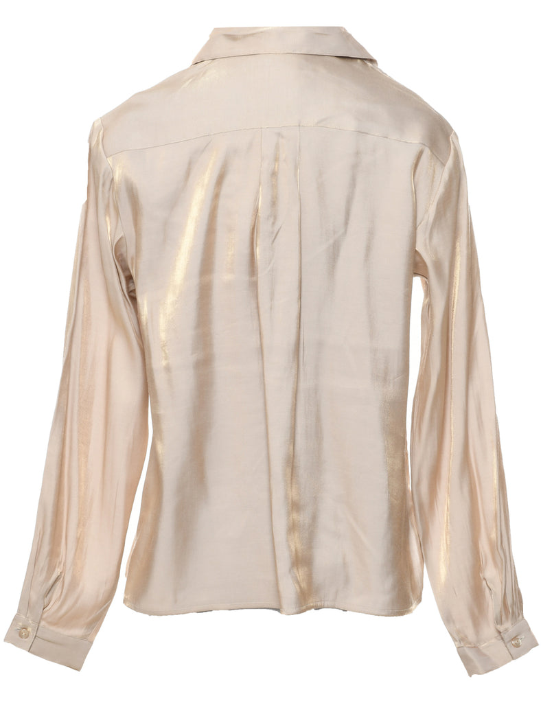 Pale Yellow Evening Blouse - M