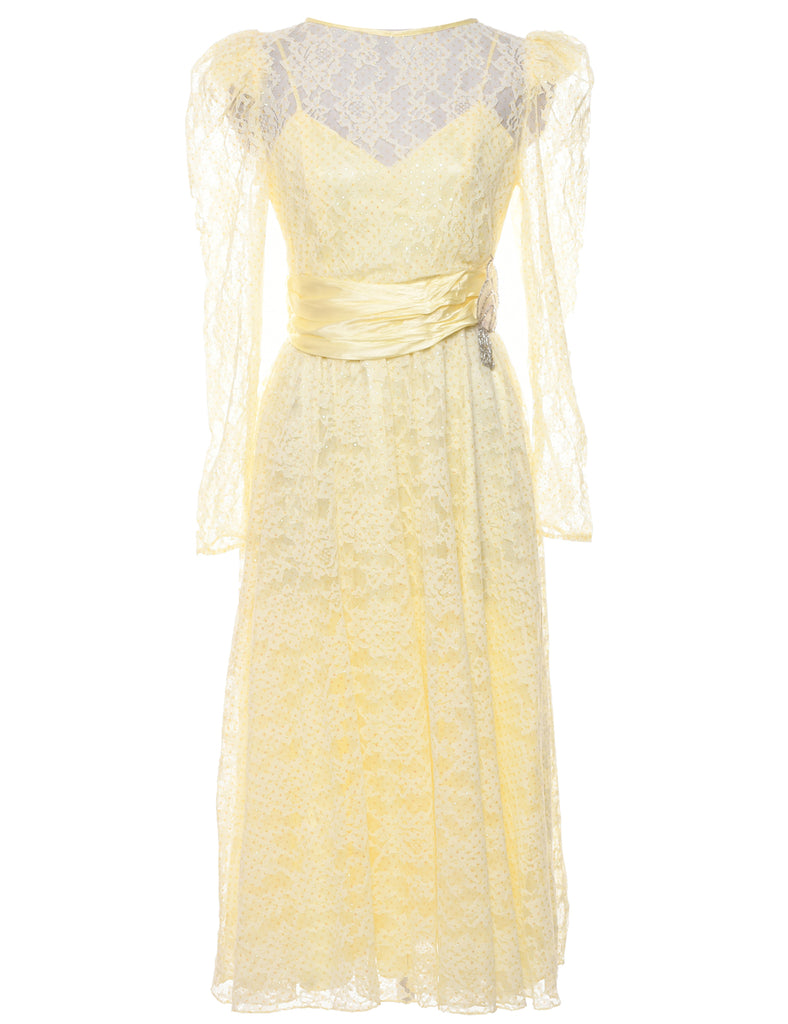 Pale Yellow Evening Dress - S