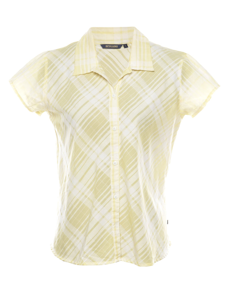 Pale Yellow Y2K Shirt - M