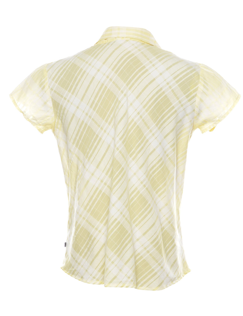 Pale Yellow Y2K Shirt - M