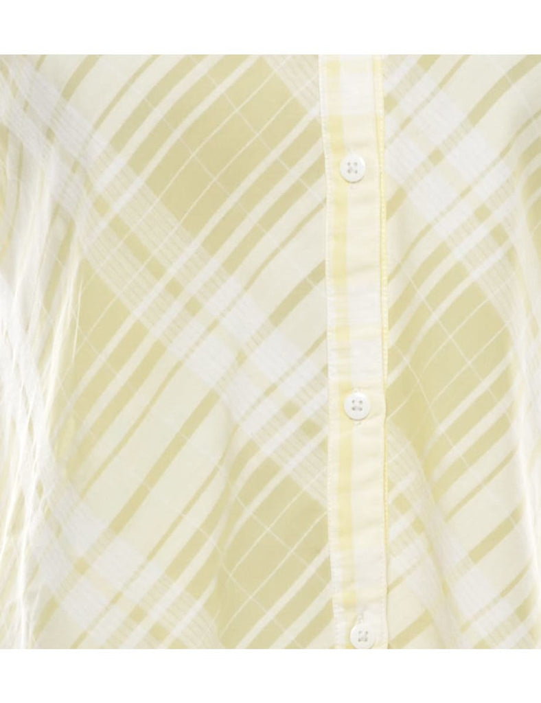 Pale Yellow Y2K Shirt - M