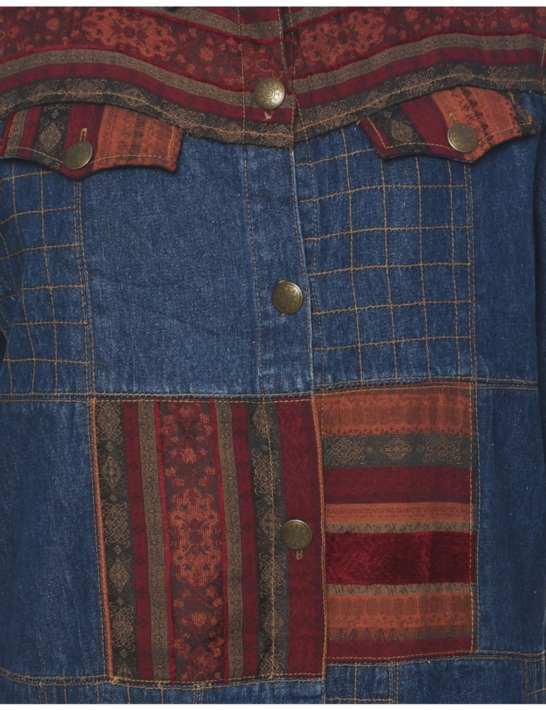 Patchwork Denim Jacket - L